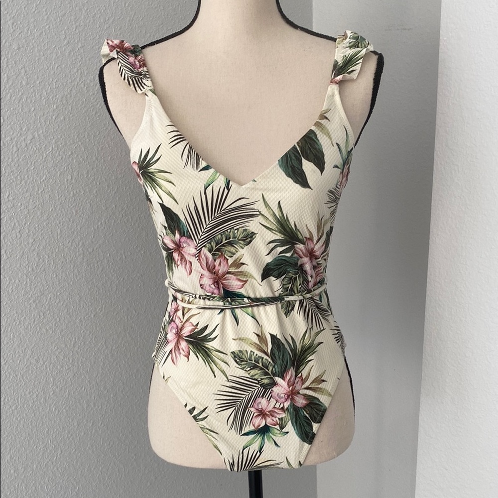 Shade & Shore Floral Print One Piece Swimsuit